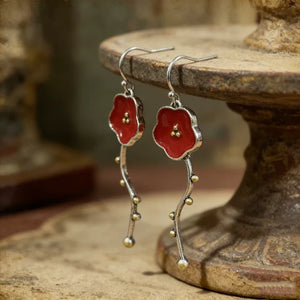 Fashionable Branch And Flower Long Earrings